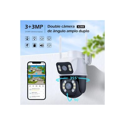 Kit 4 Câmera Importada Wi-fi Smart Lente Dupla Externa Cartão de Memória 64gb