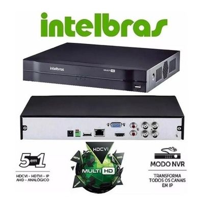 Dvr gravador INTELBRAS 4 canais Full hd + hd 1TB