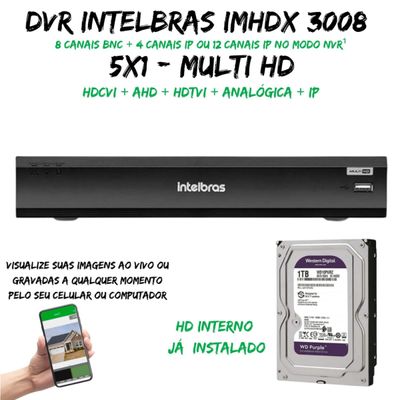 Dvr Multi Hd Intelbras IMhdx 3008 C/HD 1TB Purple
