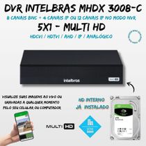 Dvr Gravador 8 Canais Intelbras Mhdx 3008-C Full Hd 1080p com hd 2tb incluso