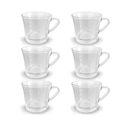Jogo Xicaras Caneca Vidro Cristal 6pcs 180ml