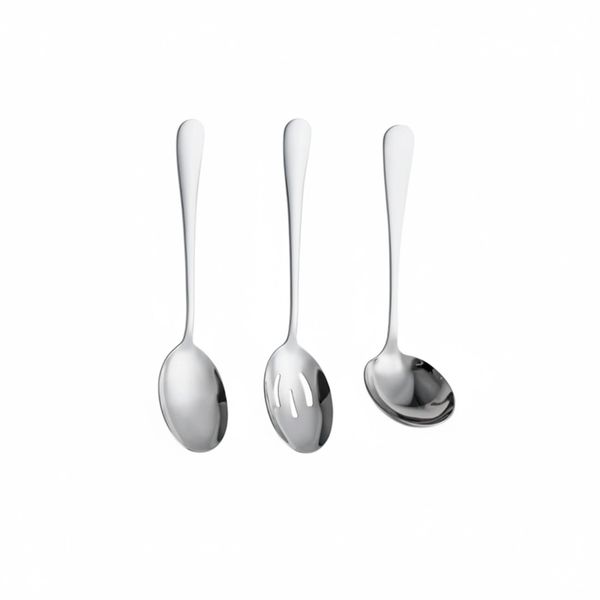 Concha Colher Servir Vazada Servir Utensilio Jogo Aço Inox