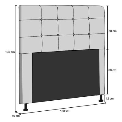 Cabeceira Cama Box Casal Queen 160cm Safira Marrom