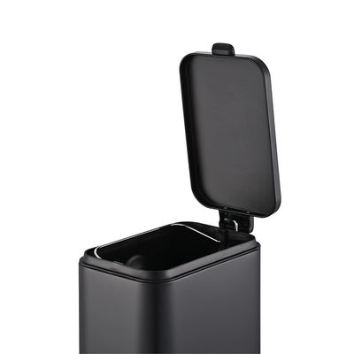 Lixeira Brinox Frame 5L Retangular com Pedal Balde Removível Preto
