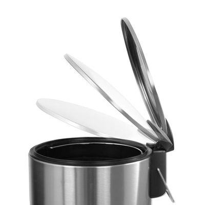 Lixeira Inox Brinox Spin 5L com Pedal Fechamento Suave Balde Removível