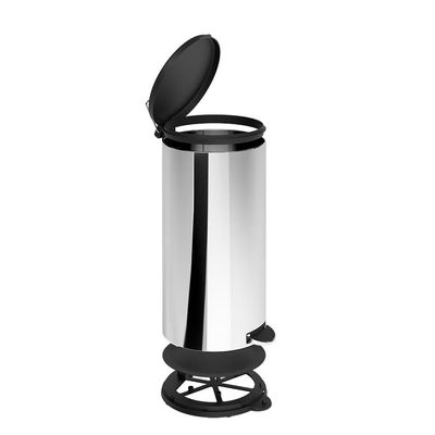Lixeira Inox com Pedal Brinox Flat 20L Aro Removível