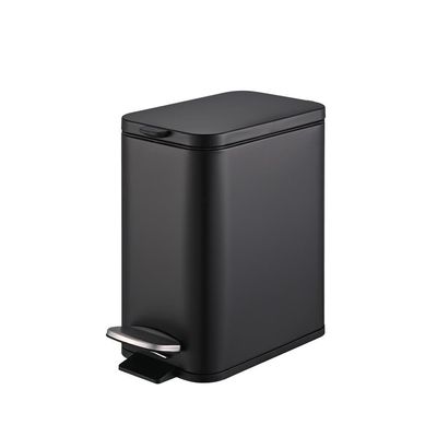 Lixeira Brinox Frame 5L Retangular com Pedal Balde Removível Preto