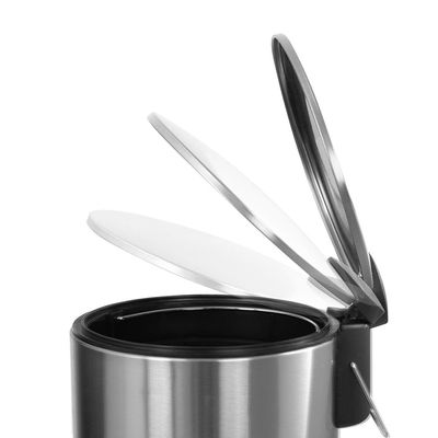 Lixeira Inox Brinox Spin 3L com Pedal Fechamento Suave Balde Removível