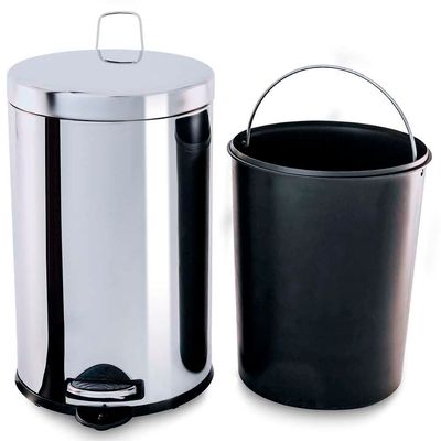 Lixeira Brinox em Aço Inox com Pedal e Cesto Interno Removível - 12L