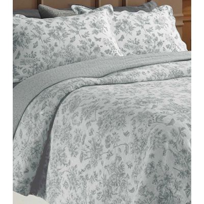 Kit Cobre Leito Matelassê Solteiro Appel Cinza UN / Cinza