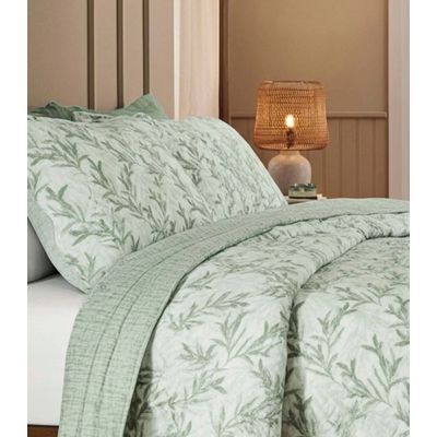 Kit Cobre Leito Matelassê Casal Appel Verde UN / Verde