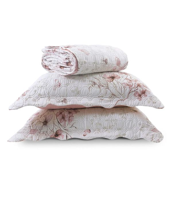 Kit Cobre Leito Matelassê Casal Appel Rosa UN / Rosa