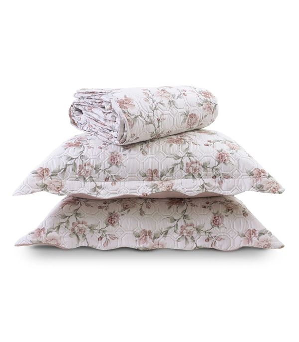 Kit Cobre Leito Matelassê Solteiro Appel Rosa UN / Rosa