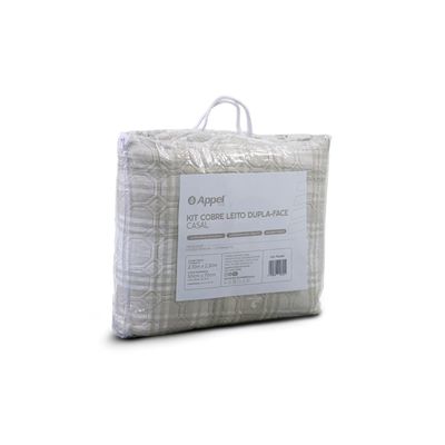 Kit Cobre Leito Matelassê Casal Appel Bege UN / Bege