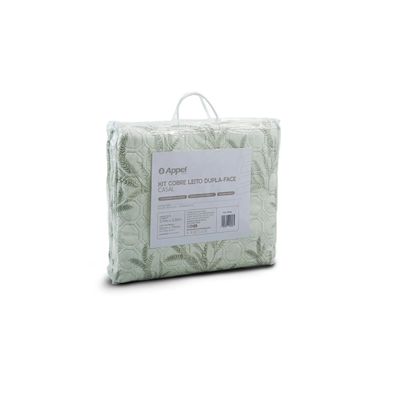 Kit Cobre Leito Matelassê Solteiro Appel Verde UN / Verde