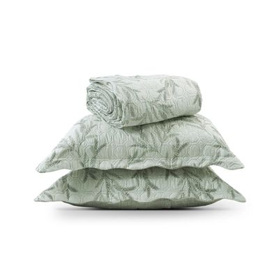 Kit Cobre Leito Matelassê Solteiro Appel Verde UN / Verde