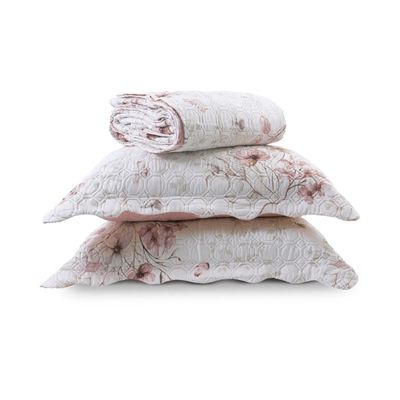 Kit Cobre Leito Matelassê Queen Appel Rosa UN / Rosa