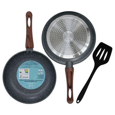 Kit 2 Frigideiras C/ Espátula Antiaderente Granito Lehavi