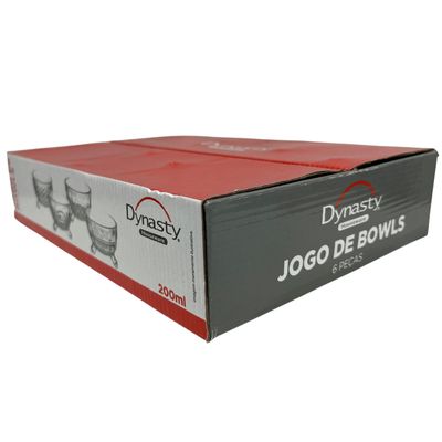 Jogo 6 Taças Tijela Bowl De Sobremesa Sorvete Transp Dynasty