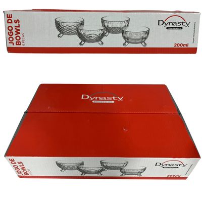 Jogo 6 Taças Tijela Bowl De Sobremesa Sorvete Transp Dynasty
