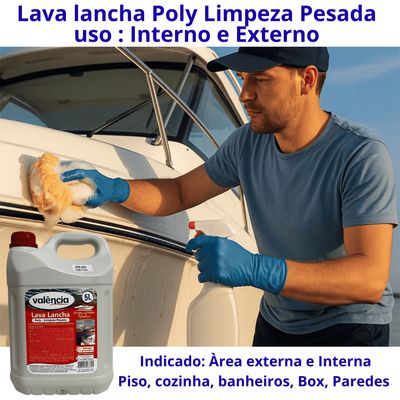 Shampoo Náutico Lava Lancha Poly Limpeza Pesada Valencia 5 L
