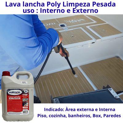 Shampoo Náutico Lava Lancha Poly Limpeza Pesada Valencia 5 L