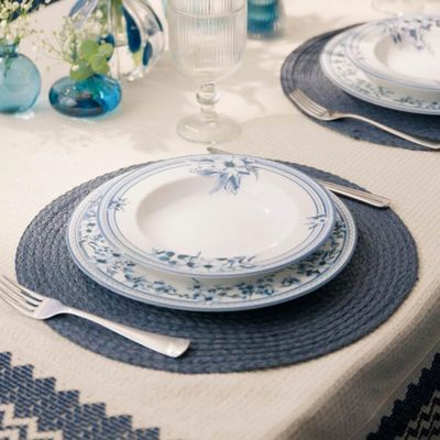 Prato Raso de Jantar 28cm Porcelana Tramontina Azzura Floral