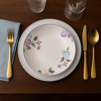 Prato Fundo Tramontina Aura Porcelana Decorada 21cm Cozinha Servir Mesa Posta
