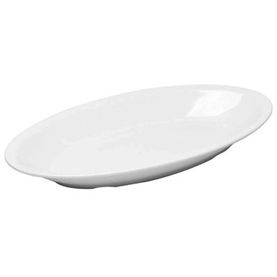 Conjunto 12 Travessas Ovais Melamina Branca 45x24x5cm Wolff Refratário Restaurante Buffet
