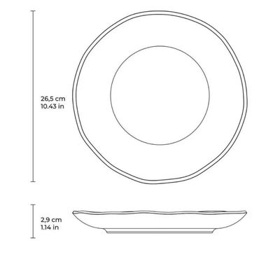 Conjunto Pratos Raso Fundo 12 Peças Cerâmica Orgânico Porto Brasil Mesa Posta Elegante