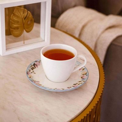 Jogo 12 Xícaras com Pires 200ml Chá Café Porcelana Tramontin