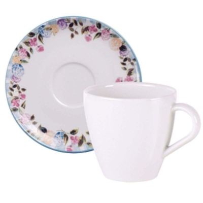 Jogo 12 Xícaras com Pires 200ml Chá Café Porcelana Tramontin
