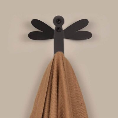 Cabideiro Libélula Preta Masutti Gancho Decorativo de Parede Aço Carbono Luft