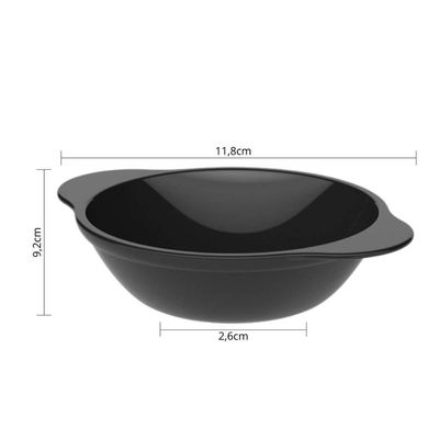 Jogo 12 Cumbucas Pretas Uno Coza 100ml Plásticas Tigelas Bowls Sobremesas Molhos