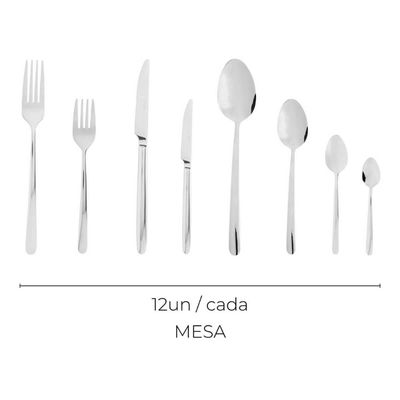 Faqueiro Viena 101 Peças em Aço Inox Wolff Jogo de Talheres e Utensílios Mesa Posta 12 Pessoas