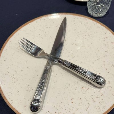 Garfo Mesa Churrasco 20cm Aço Inox Cabo Prateado Servir Mesa Churrascaria