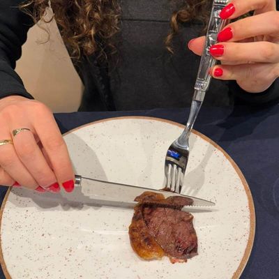 Garfo Mesa Churrasco 20cm Aço Inox Cabo Prateado Servir Mesa Churrascaria