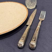 Garfo Mesa Churrasco 20cm Aço Inox Cabo Prateado Servir Mesa Churrascaria