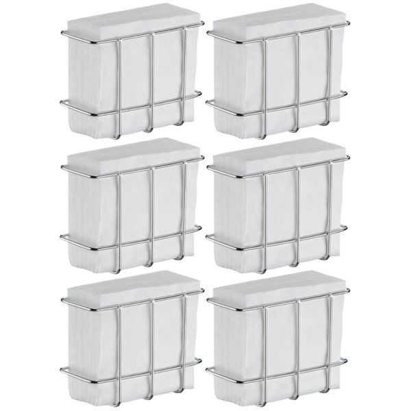 Kit 6 Porta Guardanapos Aramado Cromado Pequeno Buffet Mesa Café Restaurante Utimil