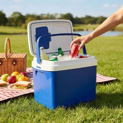 Kit 3 Caixas Térmicas Cooler 32L 12L 5L Bebidas Tropical Soprano Praia Camping Azul
