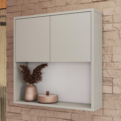 Conjunto para Banheiro 176cm com 4 Peças Gabinete Suspenso Berlin Arenas com Cuba Branca