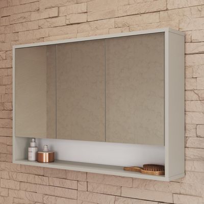 Conjunto para Banheiro 176cm com 4 Peças Gabinete Suspenso Berlin Arenas com Cuba Branca