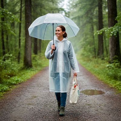 10 Peças Capa de Chuva Transparente Descartável Proteção