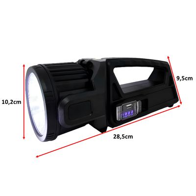 Lanterna Solar Recarregável 2500lm LED P50+COB com 9 Modos – Portátil Ecológica e Resistente Painel Solar Multifuncional