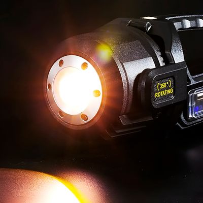 Lanterna Solar Recarregável 2500lm LED P50+COB com 9 Modos – Portátil Ecológica e Resistente Painel Solar Multifuncional