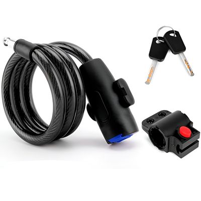 Cadeado Trava para Bicicleta com Chave e Suporte – Corrente de Aço 1,5m, Alta Segurança