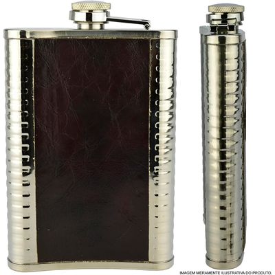 Cantil Frasco Porta Bebida Aço inox Crocodilo Bolso Bar