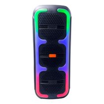 Caixa de Som Portátil Bluetooth 50W com Luzes LED RGB e Rádio FM - Recarregável