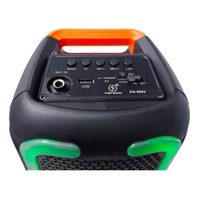 Caixa de Som Portátil Bluetooth 50W com Luzes LED RGB e Rádio FM - Recarregável