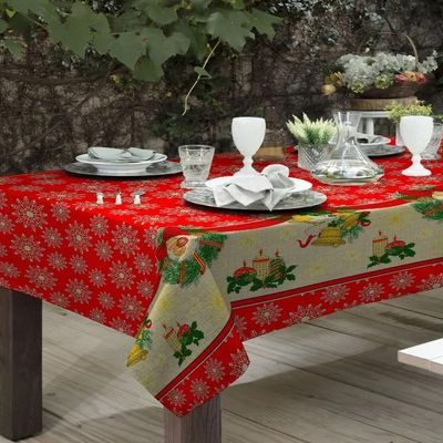 Toalha Mesa Retangular Gourmet 140x290cm Natal Sino Raner